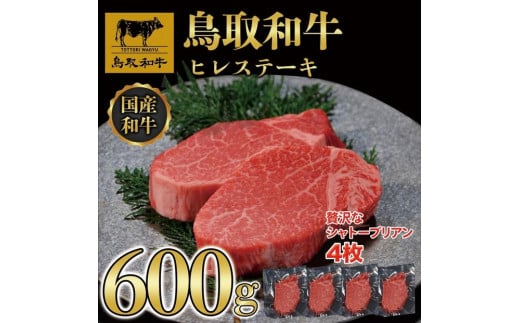 【8か月定期便】鳥取和牛ヒレステーキ4枚(600g) 1213