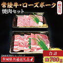 【ふるさと納税】【 ギフト用 】 【常陸牛・ローズポーク焼肉セット(3~5人前)】 常陸牛 カルビ 約360g ローズポーク 約400g (ロース200g ばら200g)（茨城県共通返礼品・茨城県産） ブランド牛 茨城 国産 黒毛和牛 霜降り 牛肉 ブランド豚 豚肉 冷凍 贈り物 お祝い 焼肉