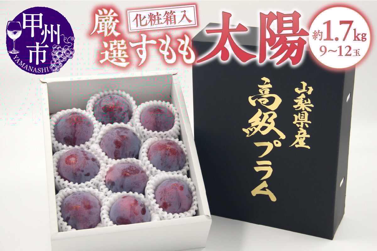 
            【選べる発送年度】甲州市産 すもも『太陽』約1.7kg（化粧箱9～12玉）【2025年発送】【2026年発送】（APX）B-872 【太陽 スモモ すもも 令和7年発送 令和8年発送 期間限定 山梨県産 甲州市 フルーツ 果物】
          