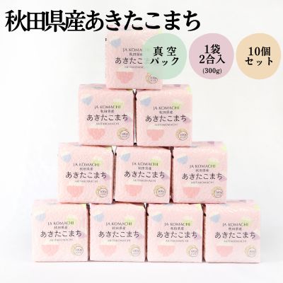 【ふるさと納税】秋田県産 あきたこまち 真空キューブ米 3kg（300g×10個）[令和6年産]【 お米 使いやすい 保存 お裾分け 便利 真空袋 お弁当 あま味 モチモチ 白米 美味しい 】