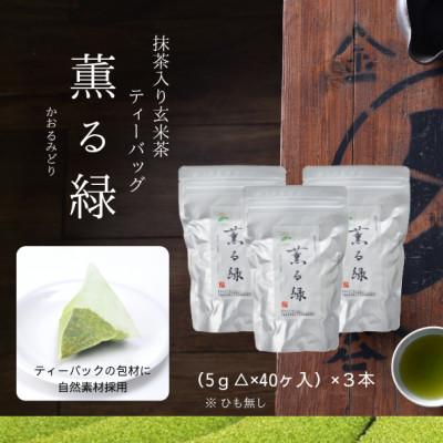 ふるさと納税 島田市 抹茶入り玄米茶ティーバッグ　薫る緑　3本
