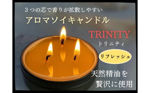 天然精油アロマソイキャンドル【TRINITY】リフレッシュ　0156-2303