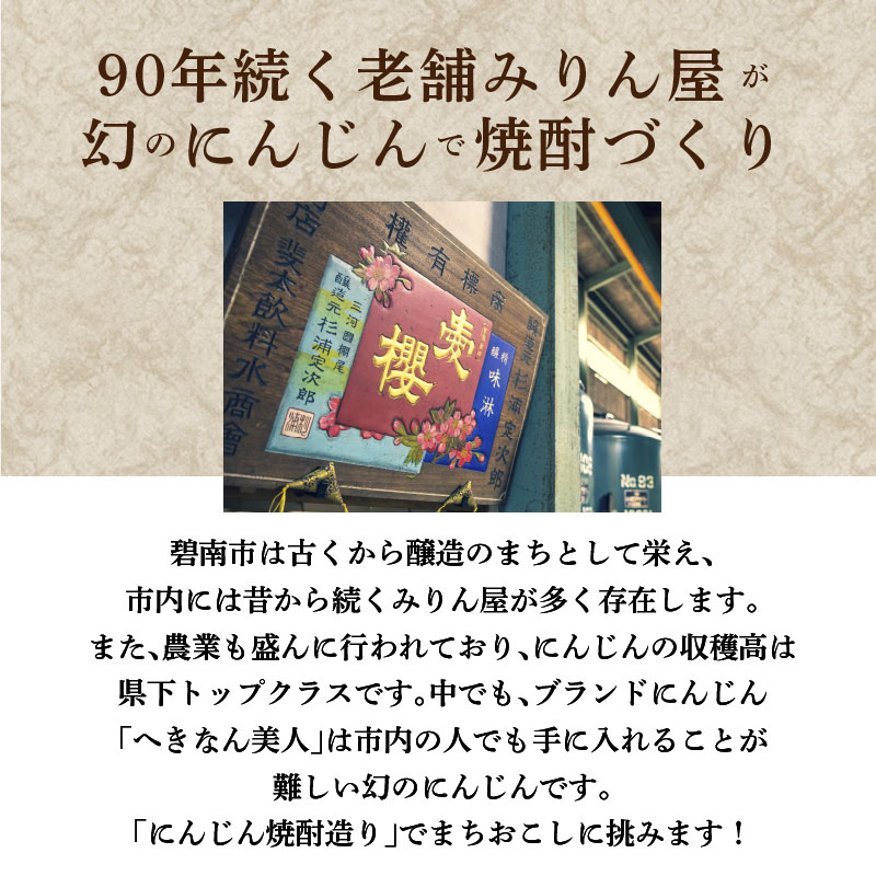 にんじん焼酎　紅　300ml×1本 へきなん美人使用　H009-034