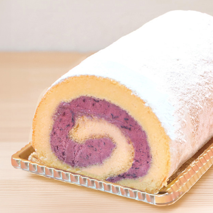 「米粉ロールケーキ ナツハゼ、ブルーベリー、ルバーブ」12cm 3本セット 国産金芽米の米粉使用、身体にやさしいグルテンフリー もちもち、しっとりとした食感にこだわりました。 地元に愛され続ける大正３