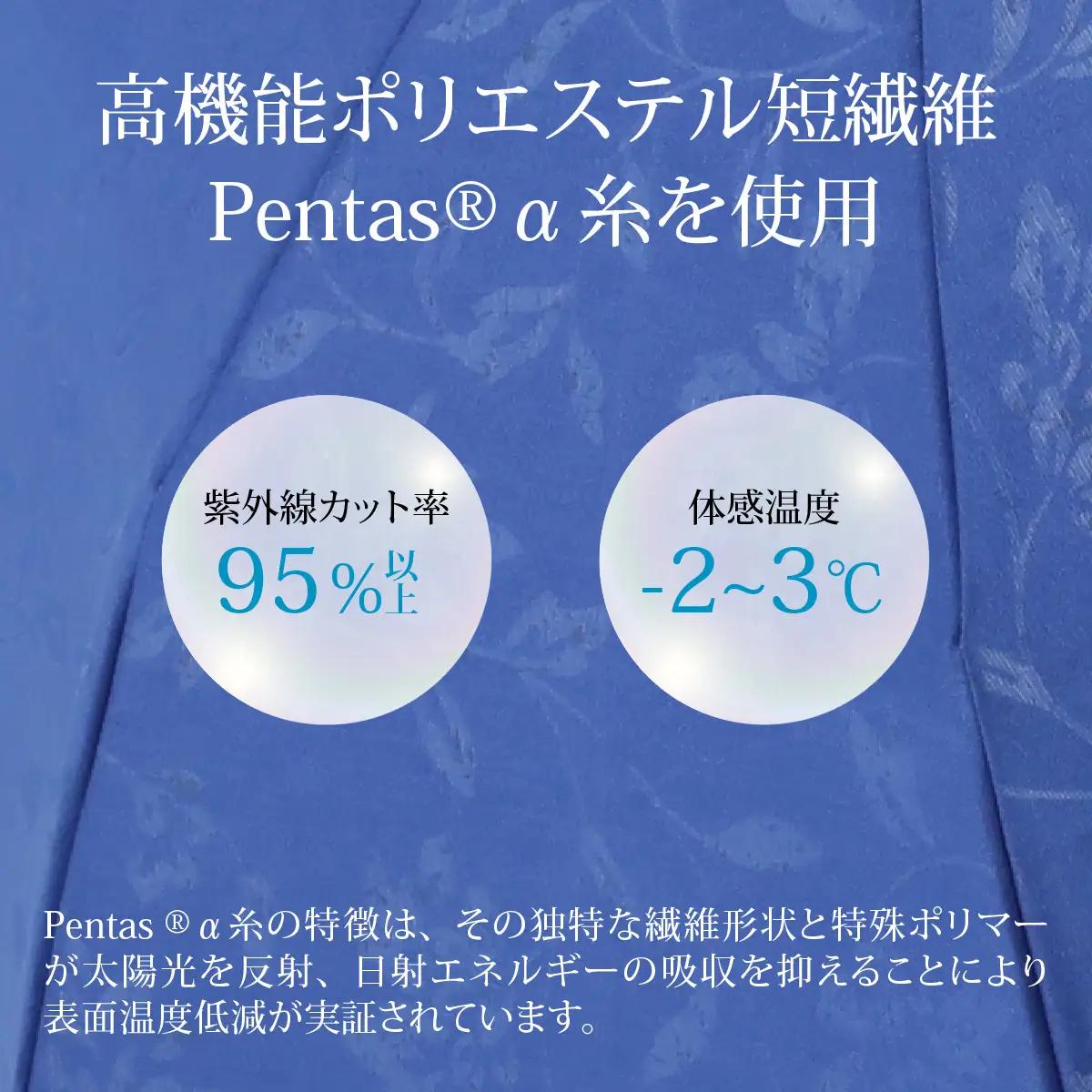 【アイボリー】なつめペンタス　晴雨兼用折りたたみ傘 [J-035007_01]