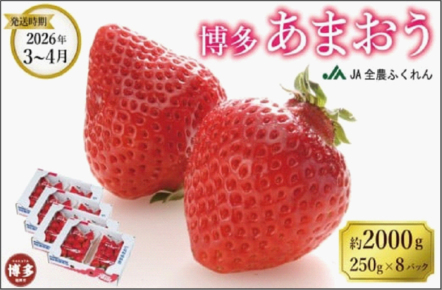 ＜2027年3月～4月発送＞博多あまおう 約250g×8
