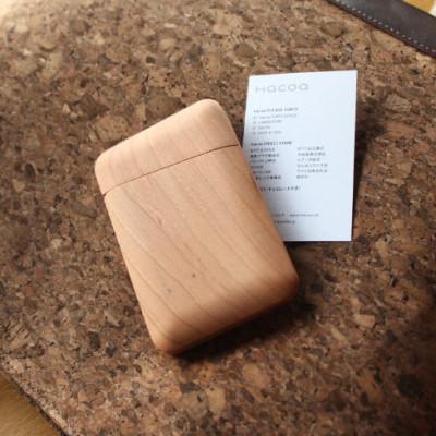 ふるさと納税 鯖江市 【Hacoa】おしゃれで美しいデザインの木製名刺入れ　チェリー