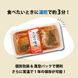 6ヶ月 定期便 さば 味噌煮 計120パック ( 20パック × 6回 ) 鯖 さば サバ味噌 海鮮 魚貝類 魚介類 魚 味噌 惣菜 レトルト 常備食 常温保存 電子レンジ 簡単調理 手軽 おかず ご