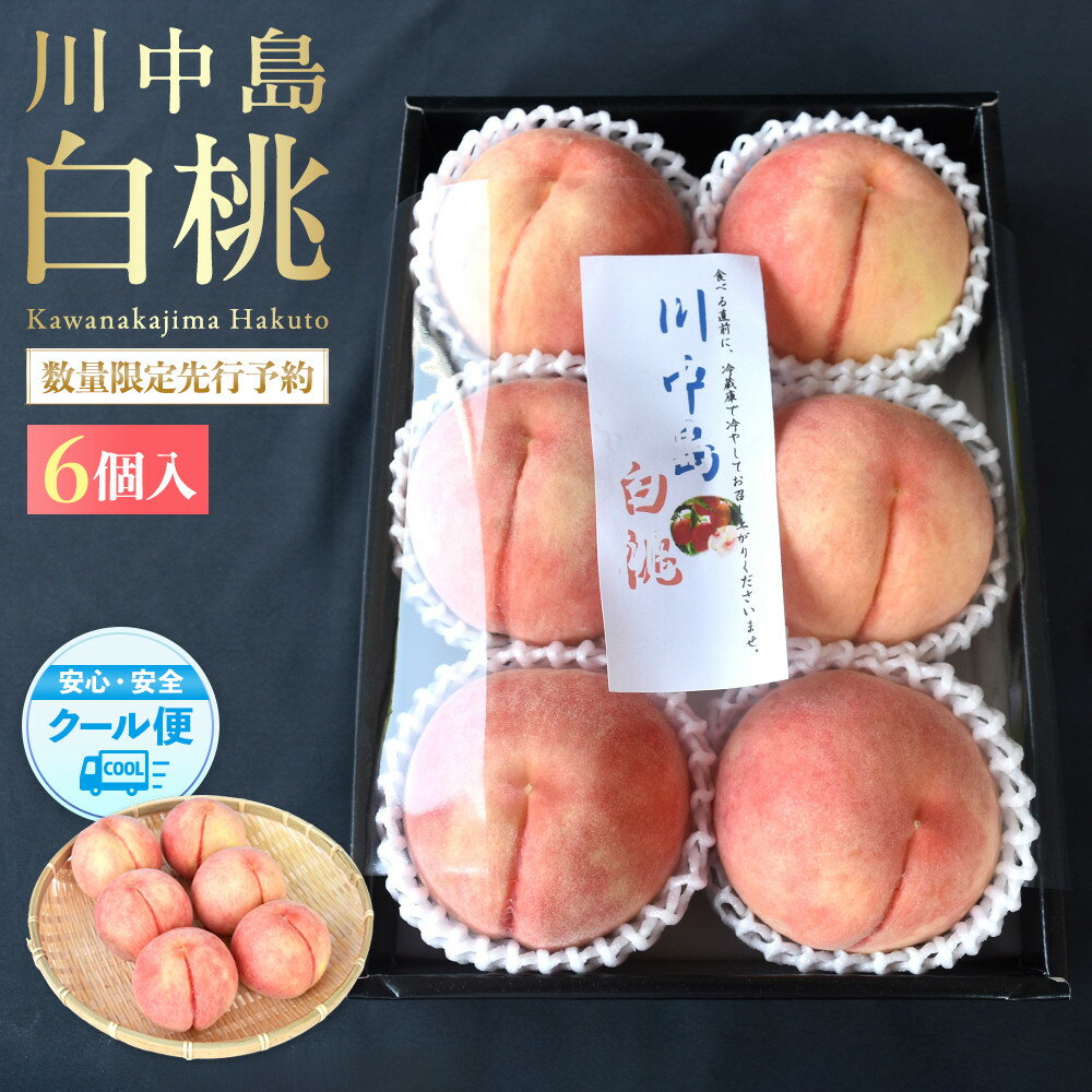 【ふるさと納税】［2026年発送分］［桃！数量限定先行予約！］川中島白桃 約2kg 6個入 100個に1個の厳選品 こだわり農家厳選！［KG33］ | もも フルーツ 果物 くだもの 食品 人気 おすすめ 産地直送 送料無料