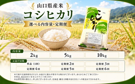 令和8年産 山口県産米 コシヒカリ 2kg 3回 定期配送 ｜ 令和8年産 コシヒカリ 山口県産米 こめ お米 コメ 白米 米 新米 ごはん 定期便 地元応援 瀬戸内 山口県 平生町 2kg