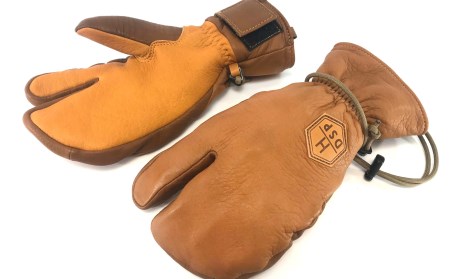 スキーグローブ 　三本指　ブラウン　SS　