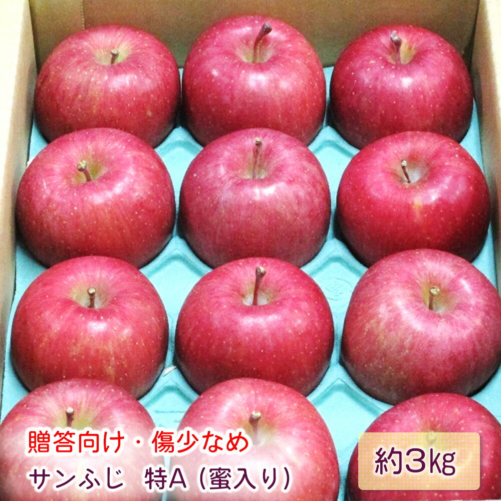 【ふるさと納税】[贈答向け・傷少なめ] サンふじ りんご 特A(蜜入り) 約3kg(12玉)｜青森産 つがる 津軽 リンゴ 林檎 果物 フルーツ サンフジ 2025年 令和7年 [0719]
