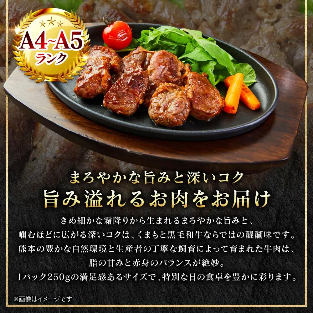 ステーキ くまもと黒毛和牛 サイコロ ステーキ 500g （250g×2パック） A4～A5ランク ステーキ