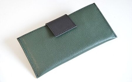 スマート長財布（シュリンクレザー・グリーン）　BK006