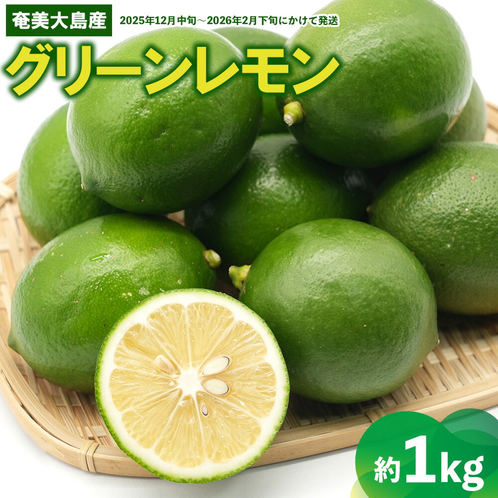 【ふるさと納税】【あたり果樹園】奄美大島産 グリーンレモン 約1kg 鹿児島県 奄美群島 奄美大島 龍郷町 国産 奄美産 青果 果物 くだもの フルーツ レモン れもん 檸檬 ノーワックス フレッシュ まろやかな酸味 南国 お取り寄せ 期間限定 数量限定