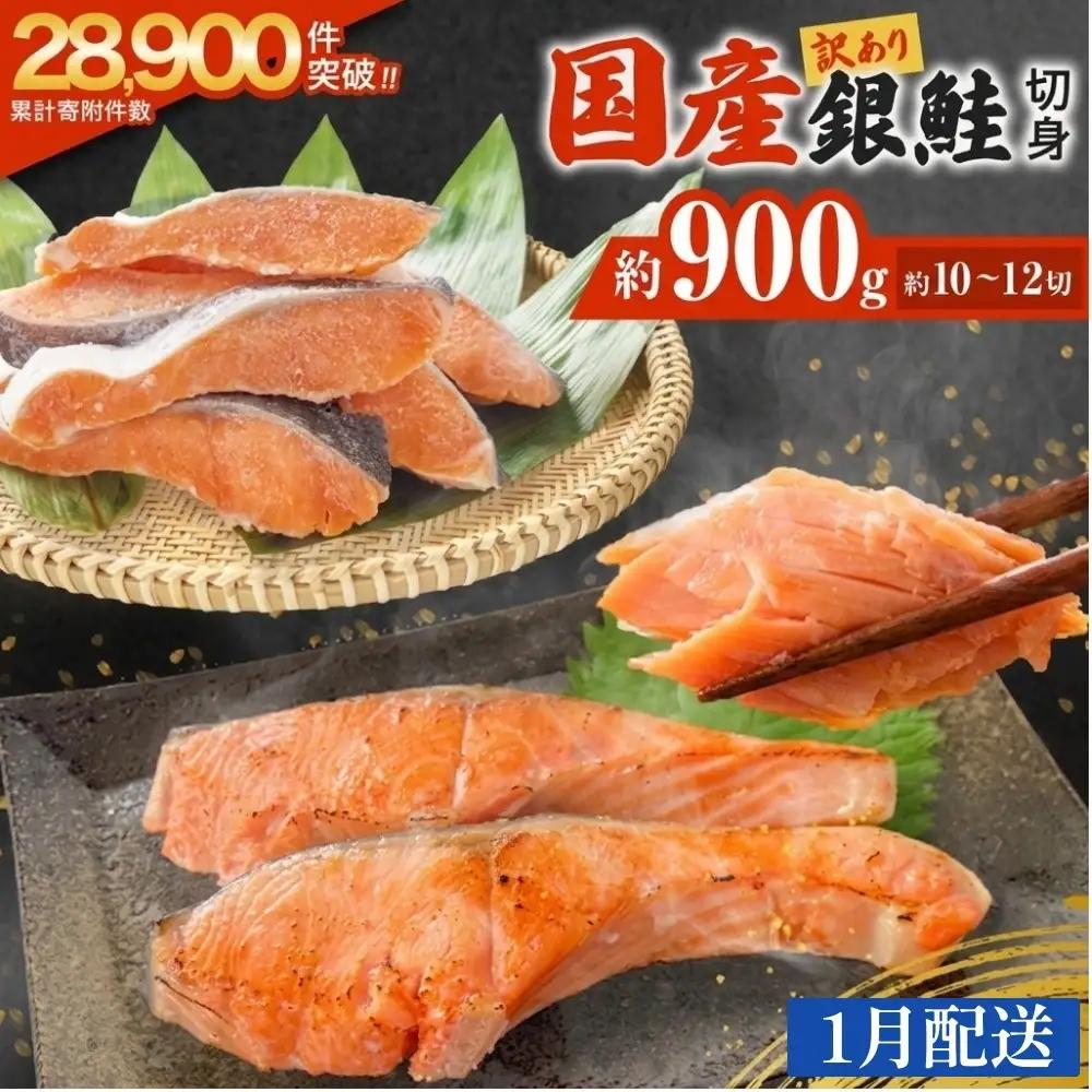 【1月配送】 訳あり 国産 銀鮭 定塩切身 0.9kg [宮城県 石巻市] サケ しゃけ 魚 鮭