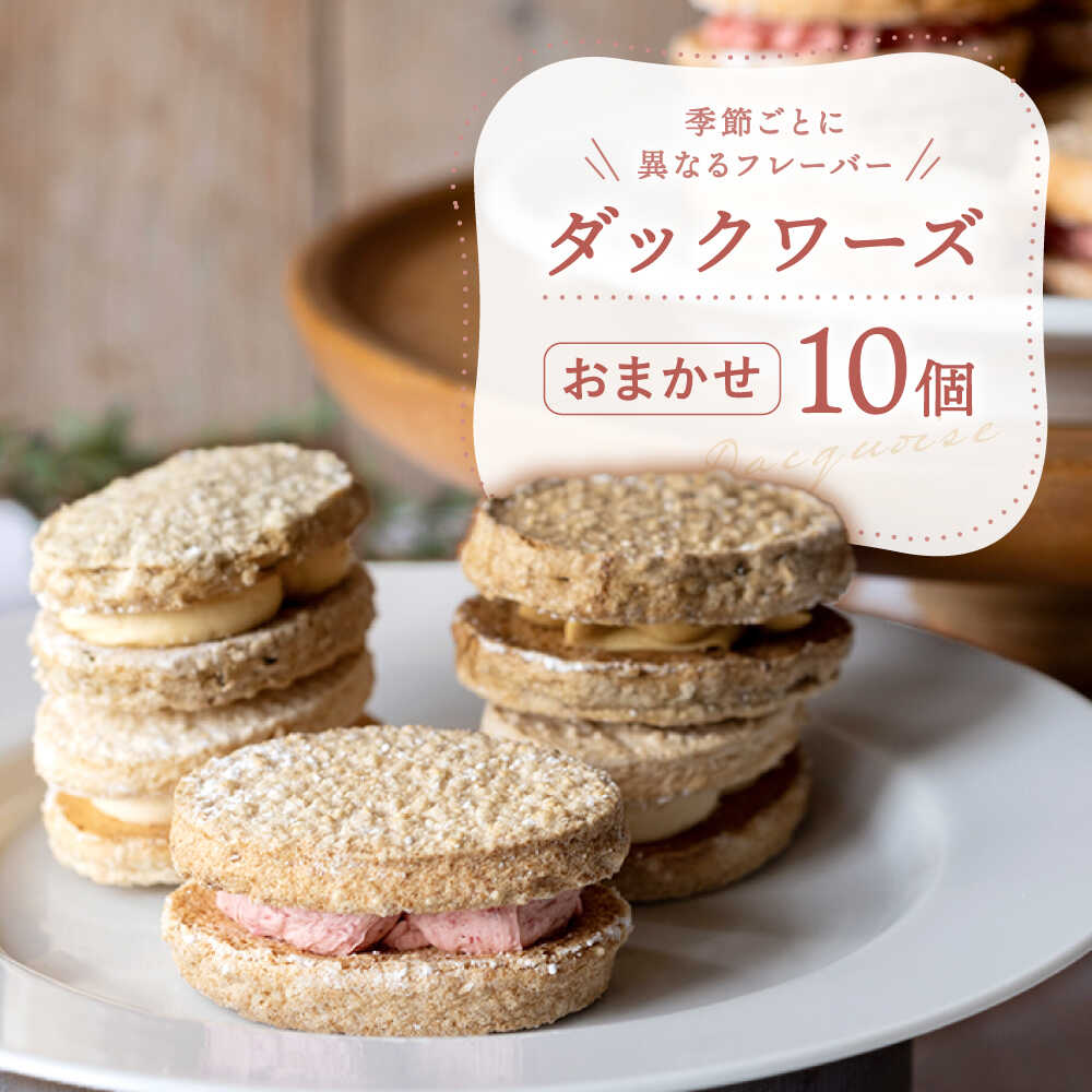 【ふるさと納税】洋菓子 ダックワーズ おまかせ 10個 セット / 洋菓子 詰め合わせ 詰合せ 果物 フルーツ 季節のフルーツ ギフト スイーツ 焼き菓子 チョコレート チョコ いちご コーヒー お茶請け 紅茶 来客用 上品 季節 贈答 お取り寄せ 送料無料 白川町/hokimoto[AWCF008]