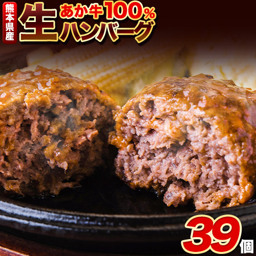 熊本県産 あか牛 100% 生ハンバーグ 140g× 39個 3セット 《30日以内に出荷予定(土日祝除く)》熊本県産あか牛 冷凍 ハンバーグ