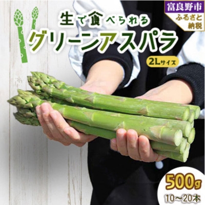 
                  2027年先行予約生で食べられるアスパラ　北海道富良野産 グリーンアスパラガス 2Lサイズ 500g【1400594】
                