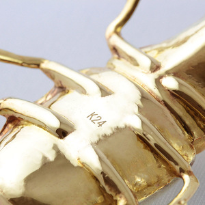 カブトムシのフィギュア　置物　オブジェ　インテリア　純金　K24