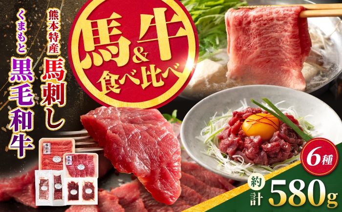 
                  熊本特産馬刺しとくまもと黒毛和牛【藤彩牛】の贅沢食べ比べセット 計約580g【亀井通産株式会社】 [AYBQ088]
                