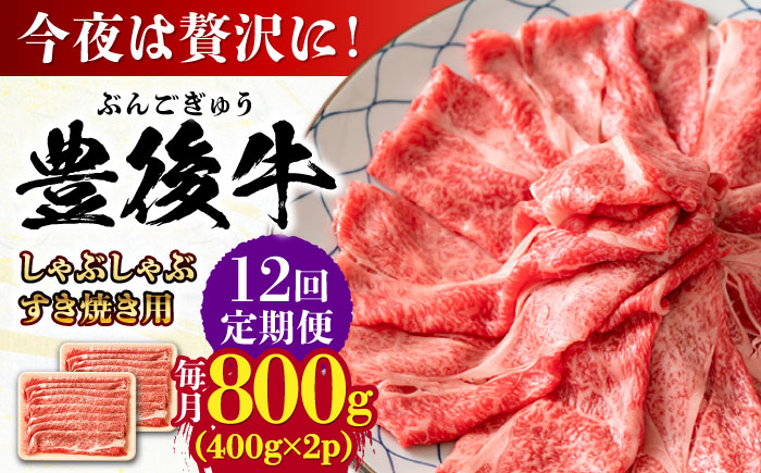 
                  【全12回定期便】おおいた豊後牛 しゃぶしゃぶすき焼き用（肩ロース・肩バラ・モモ）800g(400g×2) 日田市 / 株式会社MEAT PLUS 牛肉 おおいた豊後牛 おおいた 豊後牛 黒毛和牛 スライス しゃぶしゃぶすき焼き しゃぶしゃぶ すき焼き 和牛 [AREI073]
                