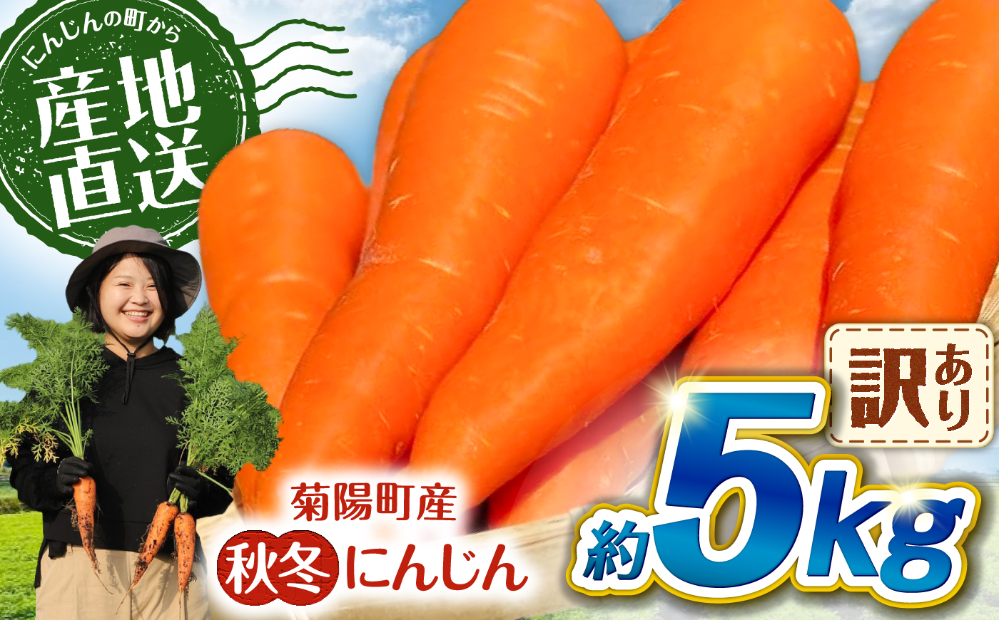 【先行予約】【2026年11月より順次発送】菊陽秋冬にんじん (訳あり) 約5kg / にんじん 菊陽にんじん 秋冬にんじん ニンジン 人参 野菜 熊本 菊陽 【さかもと農園】 [BHDL007]