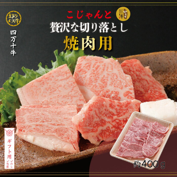 【ギフト用（包装・のし対応）】【ふるさと納税】26-530G．幻のメス牛　四万十牛こじゃんと贅沢な切り落とし（焼肉用・400g）国産 高知 しまんと 四万十 牧場直売 肉 牛肉 黒毛和牛 ご褒美 ロース 焼肉 焼き肉 包装 のし サマーギフト お中元 残暑見舞い 暑中見舞い
