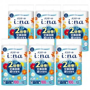 エリエール i:na(イーナ)トイレットペーパー　シングル 12R×6パック(72個)【1623669】