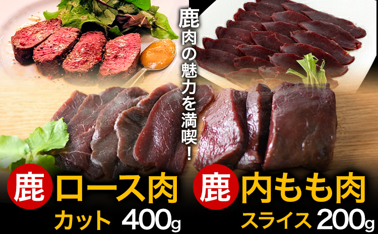 WM：鹿ロース肉カット＆鹿内もも肉スライス　《30日以内に出荷予定(土日祝除く)》【配送不可地域あり】　※離島不可  ---sanagouchi_nft_3_2p---