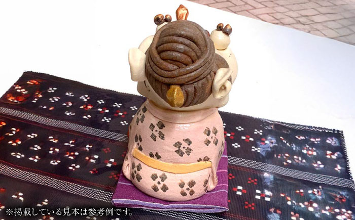 【工房嬉楽】めんそーれ嬉シーサー 焼き物 小物 インテリア 沖縄 やちむん 沖縄市 / コザ工芸館ふんどぅ [BCAU019]