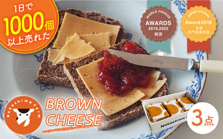 【3月発送】〈酪農家の手作り〉世界銅賞受賞！BROWN CHEESE 3点 セット【ナカシマファーム】[NAJ013] ブラウンチーズ チーズ ナカシマファーム チーズ 酪農家の手作りチーズ てづくり