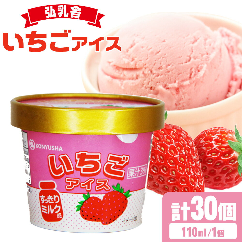 【ふるさと納税】いちごアイス 110ml×30個 合計約3.3L《30日以内に出荷予定(土日祝除く)》アイス 苺アイス アイスクリーム らくのうマザーズ 冷凍 送料無料