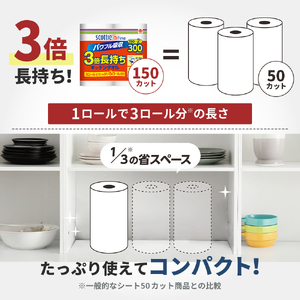 キッチンペーパー スコッティ ファイン 3倍巻 150カット 2ロール×24パック キッチン