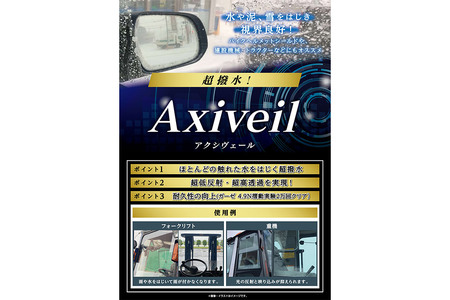 Axiveil（超撥水・超低反射フィルム）×3枚（200mm×300mm）