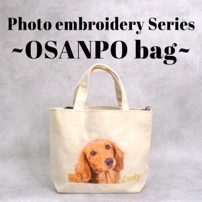 ふるさと納税 半田市 フォト刺繍【お散歩バッグ】
