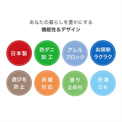 【45×240cm】洗える おしゃれなキッチンマット ラグ(ポント) ブルーグレー【1729167】
