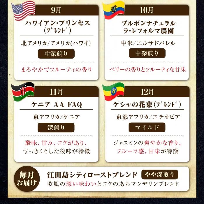 【全12回】江田島シティローストブレンド コーヒー豆or粉 全13種 コーヒー[XBE084]