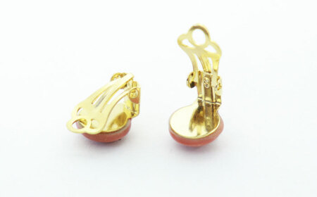 【美濃焼】 ピンクむら タイル イヤリング 直径10mm 瑞浪市 / TILEmade タイル アクセサリー ハンドメイド [AZCD019]