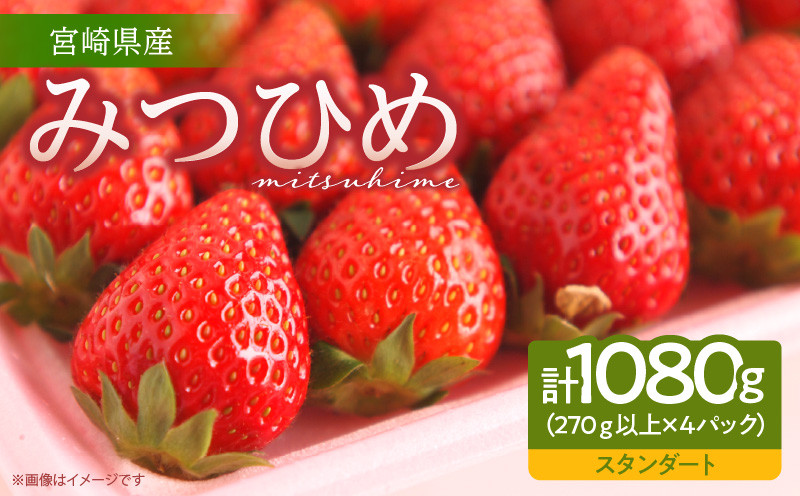 
            【期間・数量限定】宮崎市産 いちご みつひめ スタンダード 4パック_M209-002
          
