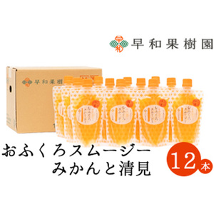 【早和果樹園】おふくろスムージーみかんと清見12本入り 飲むみかんゼリー(パウチタイプのジュレ)(B1092-1)