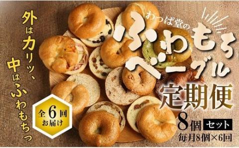 わっぱ堂のふわもちベーグル6ヶ月≪定期便≫　8個×6ヶ月　H049-027