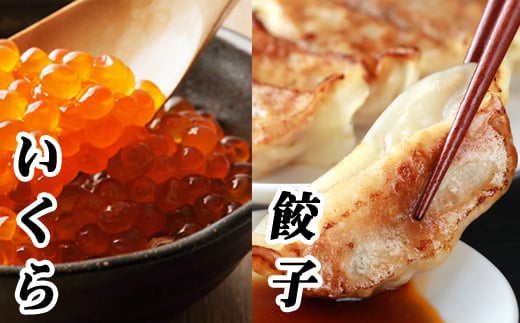 A-76020 餃子25個×1P、いくら醤油漬け100g×1Ｐ