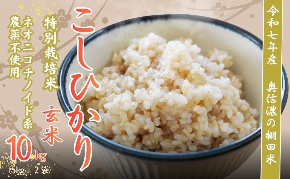 
                  【令和7年産】特別栽培米 『奥信濃の棚田米 実の里』 こしひかり 玄米 10㎏ (7-22A) お米 コメ 白米 ご飯 長野県 信州 飯山市 令和7年 コシヒカリ
                