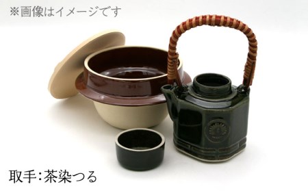 【美濃焼】高田焼 駅弁 容器 セット (織部色) 茶染つる【まる忠】 土瓶 セット 美濃焼 高田焼 焼き物 お弁当 駅弁 炊き込みご飯 鉄道 釜飯 [TCN015]