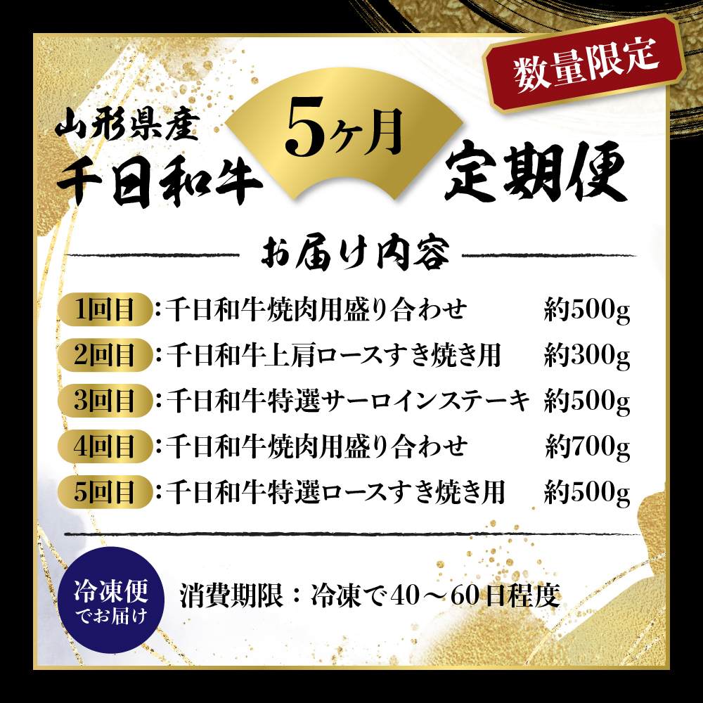 【数量限定】★肉の至宝★ 幻の山形牛【千日和牛】旨味とろける極上和牛5ヶ月定期便