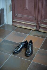 BEP-102 サービスシューズ プレーントゥ Dウィズ BLACK（ブラック）　メンズ ファッション 靴 シューズ ガラスレザー 革靴 24.5cm～28.0cm 26.5cm