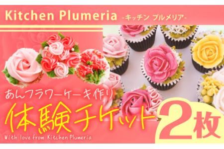 あんフラワーケーキづくり 体験チケット Kitchen Plumeria 2枚《30日以内に出荷予定(土日祝除く)》Kitchen Plumeria 三重県 東員町 フラワー ケーキ 体験型