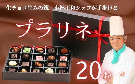  [生チョコの生みの親小林正和による手作り]プラリネ（１粒チョコ）20個セット(Aw-005) バレンタイン ホワイトデー