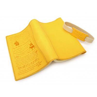 ふるさと納税 牛久市 【サイフ工房 ANDOU】文庫本カバー&amp;ブックバンドのセット(イエロー)